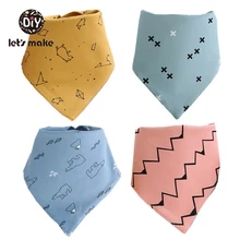 Давайте сделаем комплект для новорожденных хлопок Новорожденный Drool кормления 1 шт. 4-6 месяцев Кнопка животных треугольник воды полотенце детская одежда
