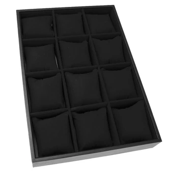 

12 Grid Velvet Watch Bacelet Jewelry Display Storage Box Case Pillow Holder