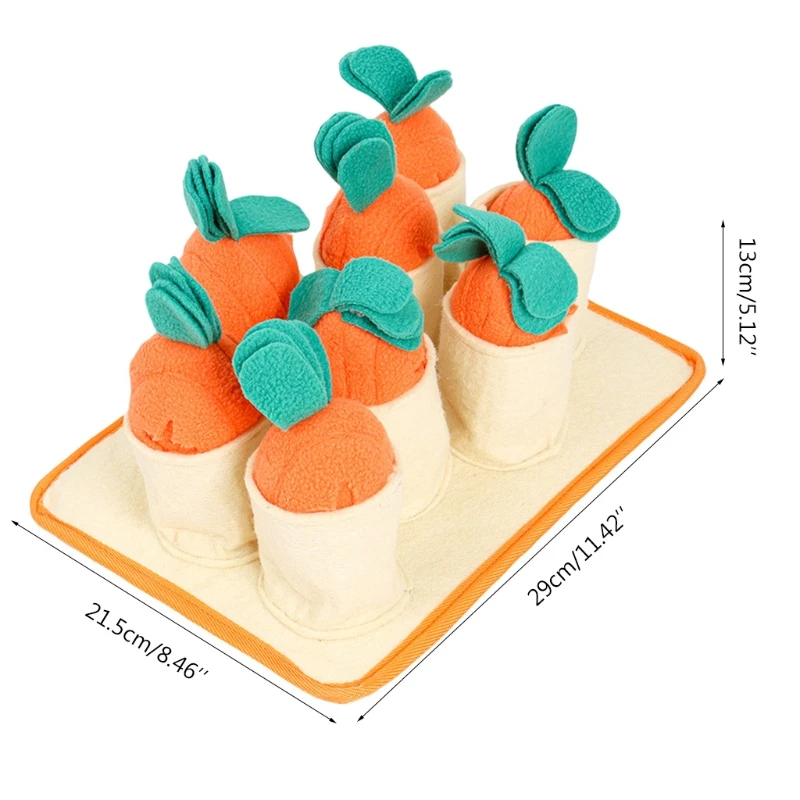 Plush Carrot Dog Toys Snuffle Mat Dog Puzzle Hide Seek Food Foraging Training Slow Feeder Toys Stress Release Pet Supplies