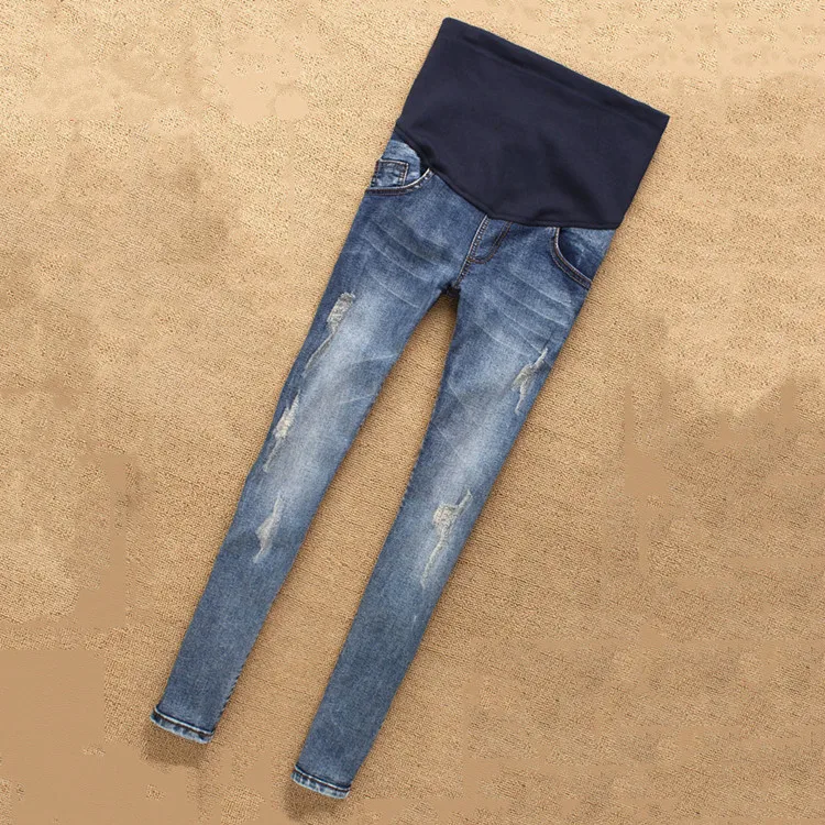 navy blue 3 Хлопок джинсы для беременных весна и осень тонкие брюки живота ультра эластичная для беременных брюки карандаш брюки плюс размер плюс - Цвет: navy blue 3