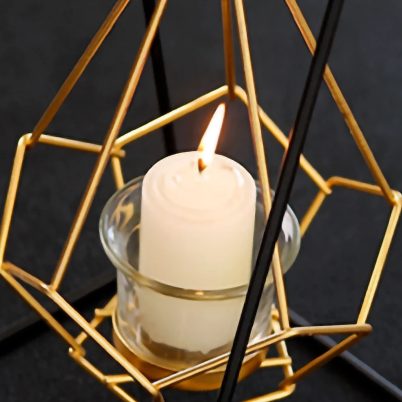 Creative Romantic Dinner Candlestick Geometry Candlestick Iron Candlestick Wedding Party Home Decoration Accessories