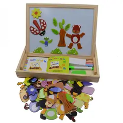 Многофункциональный пазлы образовательных ферма джунгли животных деревянная магнитная головоломка игрушки для детей детей головоломка