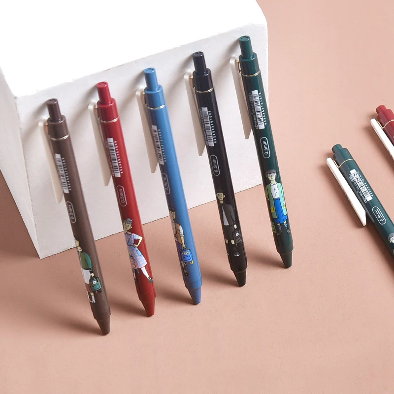 6pcs Color Retro Gel Pen 0.5mm Student Exam Black Gel Pen School Supplies цена и фото