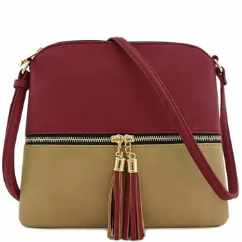 

Fashion Women Leather Handbag Shoulder Lady Cross Body Bag Tote Messenger Tassel Satchel Purse