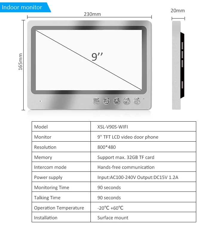 APP remote control smart video doorbell wifi video door phone intercom system