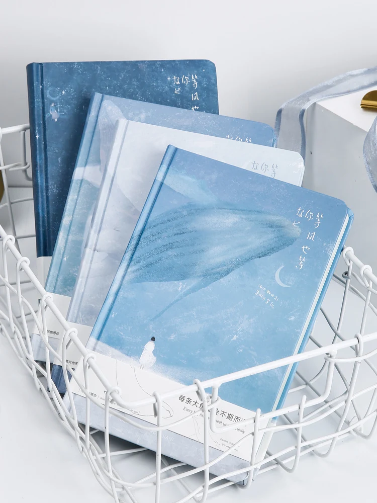 

Creative cartoon color page hand book beautiful whale student notebook male and female hand book diary book stationery