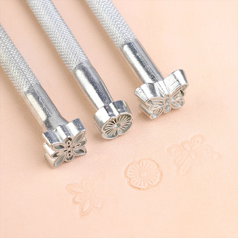 Leather Craft Stamps Metal Printing Tool Leather Stamping Set Saddle Making Tools Embossing for Handmade