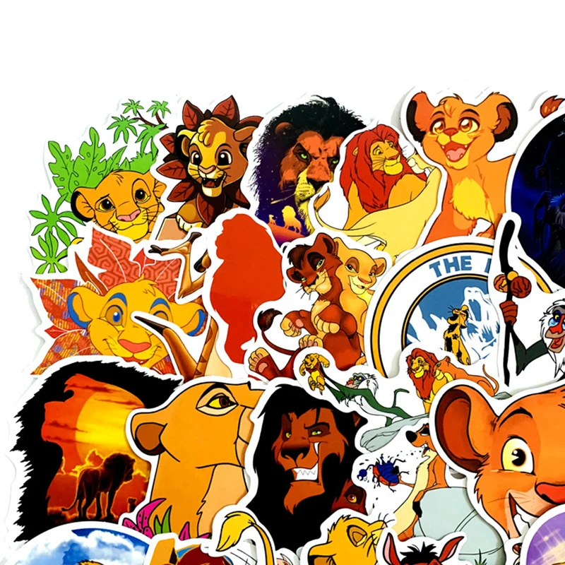 50pcs The Lion King Anime Cartoon Stickers Toy Luggage PVC Waterproof Sticker Motorcycle and Luggage Notebook Sticker