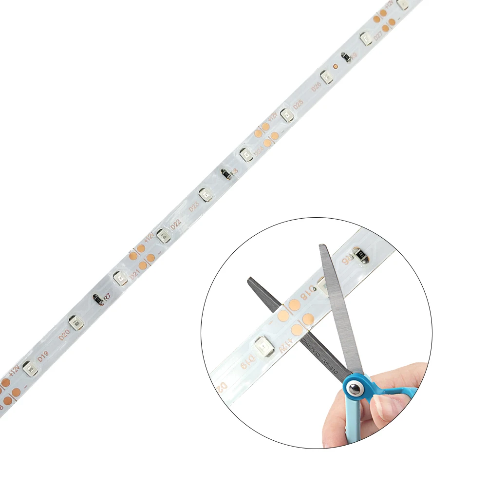 Светодиодный светильник 2835 SMD DC12V гибкая светодиодная лента 1 м 2 м 3 м 4 м 5 м ТВ Настольный экран подсветка светодиодный блок питания