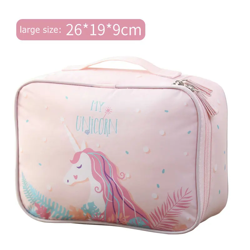 large unicorn Косметичка с единорогом, водонепроницаемая, для путешествий, органайзер, косметичка, фламинго, косметичка, многофункциональная, большая, neceser, unicornio - Цвет: large unicorn