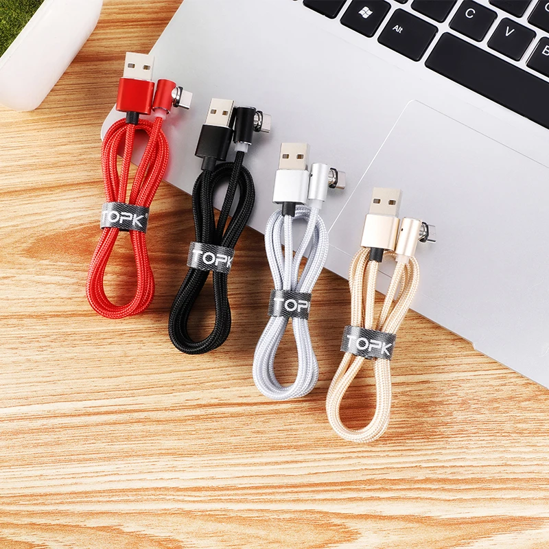 Магнитный usb кабель TOPK AM51 для зарядного устройства iPhone Micro USB Type C Samsung Galaxy S9 S8 Plus Note