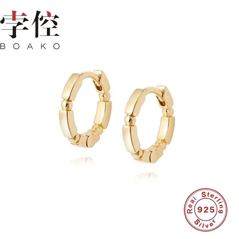 

BOAKO Mini Wild Fashion Earrings Hoops 925 Sterling Silver Earrings For Women Silver Jewelry Zircon Earring Pendientes Brincos