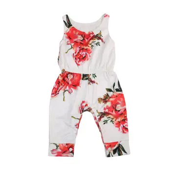 

Newborn Baby Girls Flowers Sleeveless Crew Neck Romper Playsuit 2020 Summer Casual Fashion Holiday Clothes Outfits