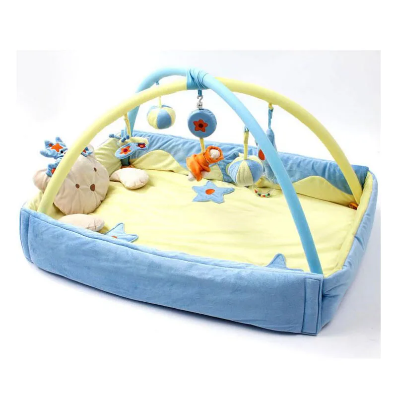 Детский игровой коврик Lncrease, игровой коврик, коврик для ползания, детский коврик для ползания, кронштейн для фитнеса, детская игрушка, пазл, коврик для лазания - Цвет: blue