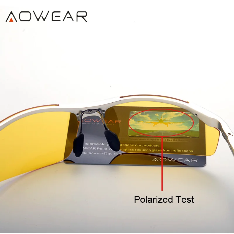 Comprar AOWEAR HD Gafas de conducción nocturna Gafas de sol polarizadas de visión nocturna para hombres Gafas de sol amarillas de aluminio para conductor