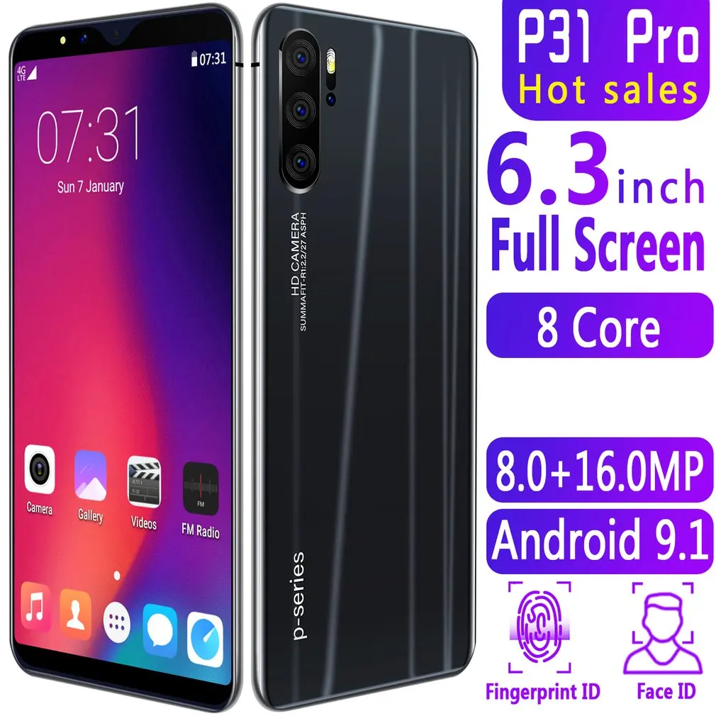 P31Pro мобильный смартфон 3g Ram+ всего 64 ГБ(Rom 32 ГБ+ Sd 32 ГБ) 3800 мАч мобильный телефон две sim-карты