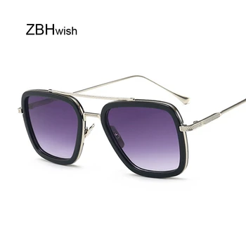 

Luxury Steampunk Sunglasses Men Tony Stark Iron Man Sun Glasses Female Male Vintage Metal Eyewear Steam Punk Sunglass Lady