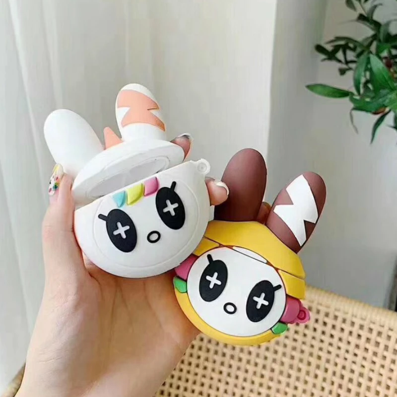 3D чехол для наушников с милыми мультяшками чехол для Airpods 2 чехол силиконовый Кот мышь чехол для Apple Air pods Earpods чехол аксессуары ремень сумка