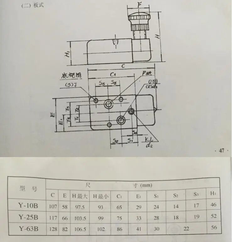 Hydraulic plate type low pressure relief valve Y-10B Y1-10B Y-10