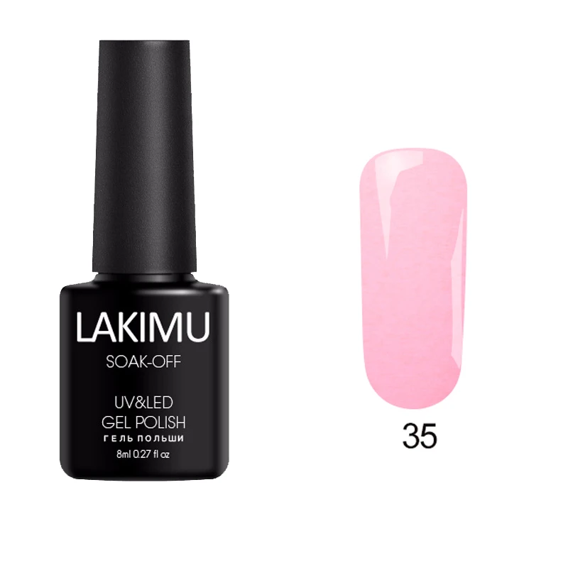 35 LAKIMU светодиодный Гель-лак Полупостоянный лак для нейл-арта Дизайн маникюрный Гель-лак для ногтей чистый цвет ногтей замочить от УФ - Цвет: 35