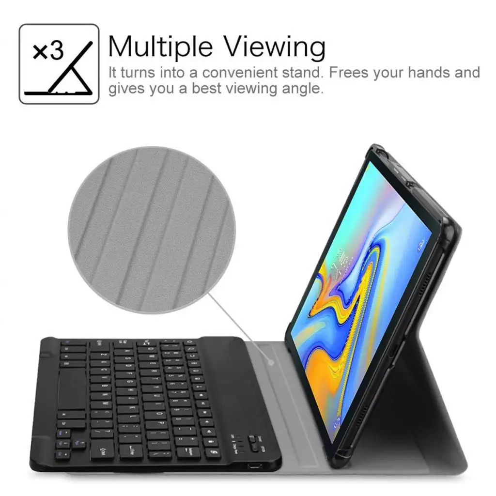 PU Leather Wireless Keyboard Stand Case Cover For Samsung Galaxy Tab A2 10.5 T590 T595 Tablet Bluetooth Wireless Keyboard Case