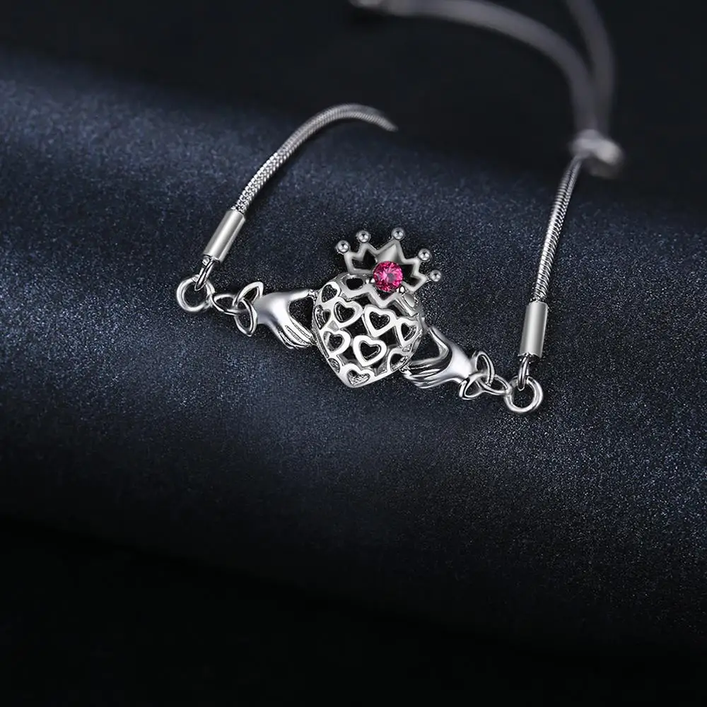 Кельтские Claddagh любовные рубиновые браслеты 925 пробы серебряные Боло браслеты из драгоценных камней для женщин серебро 925 Изготовление ювелирных изделий
