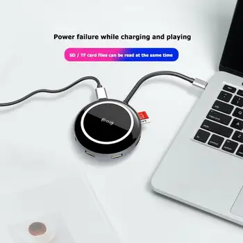 

10W 5V Wireless Charger Type-C HUB to 4K HDMI PD USB3.0 RJ45 TF Card Adapter Connect Mouse Keyboard External Devices