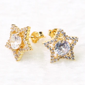 

5 pairs star earrings Big zircon earrings stud earrings Satr crystal stud earrings for women jewelry gift 50777