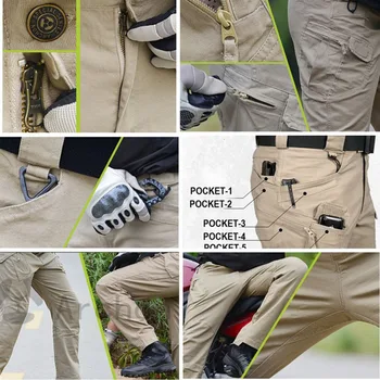 City tactical cargo pants men outdoor hiking camping multi pocket military army trousers casual breathable waterproof sweatpants