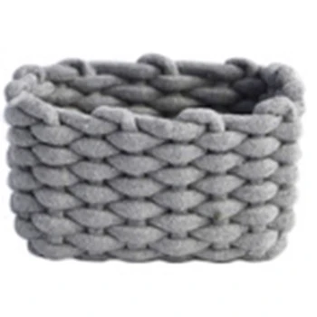 

Quality Crochet Hand-Woven Cotton Rope Storage Basket Baby toys Storage Basket Desktop Small organizer Box Multifunctional Dec