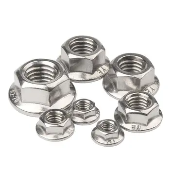 

M3 M4 M5 M6 M8 Nickel-plated Toothed Lock Skid Hexagon Flange Nuts Sip Locking