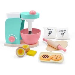 Ensemble de jouets en bois, mélangeur de cuisson, accessoires de cuisine, jouet interactif d'apprentissage précoce, ensemble de rouleau à pâtisserie et de biscuits 