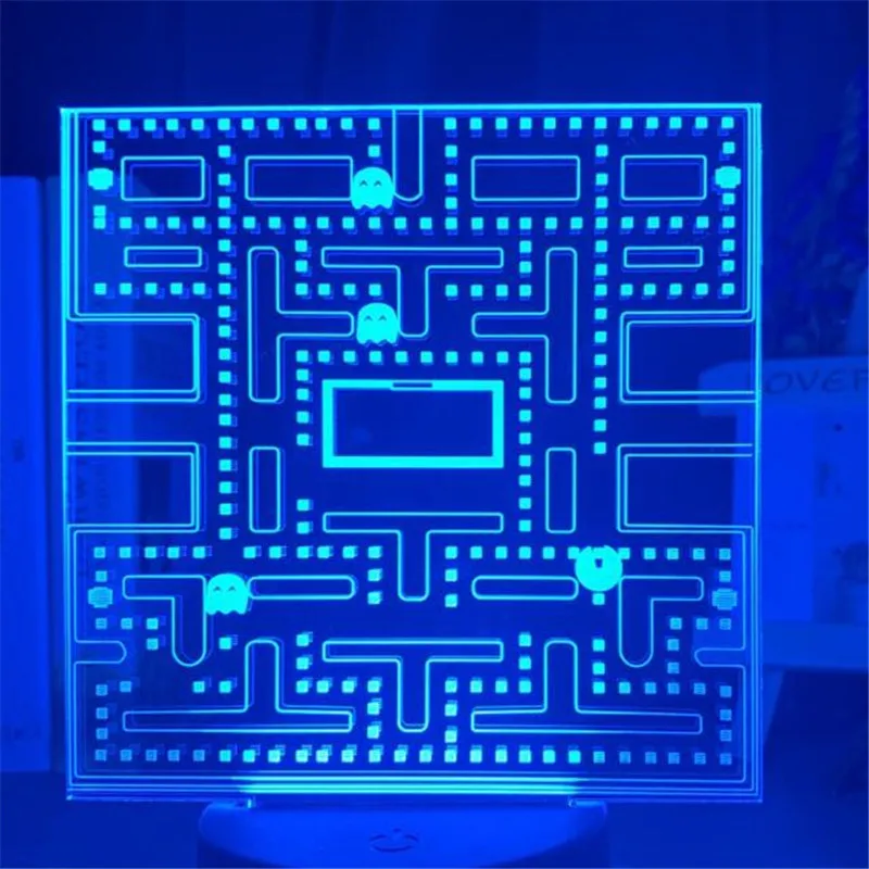 Pac-Man 3D LED Night Light Game RGB Table Desk Lamparas Luminaria Boy Gifts Home Decoration Lighting Lampe Quarto Decor Lampara