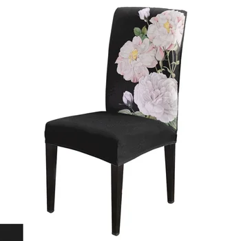 

Spandex Chair Cover Roses Flowers White Roses Chair Cover Home Decor Hotel Wedding Supplies Dining Chair Cover Stretch