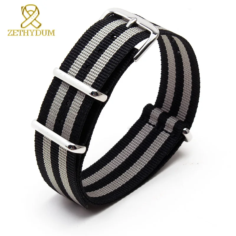 

wholesale Nato nylon watch strap 20mm 24mm watch band Travel sports watchband black and white color wristwatches band