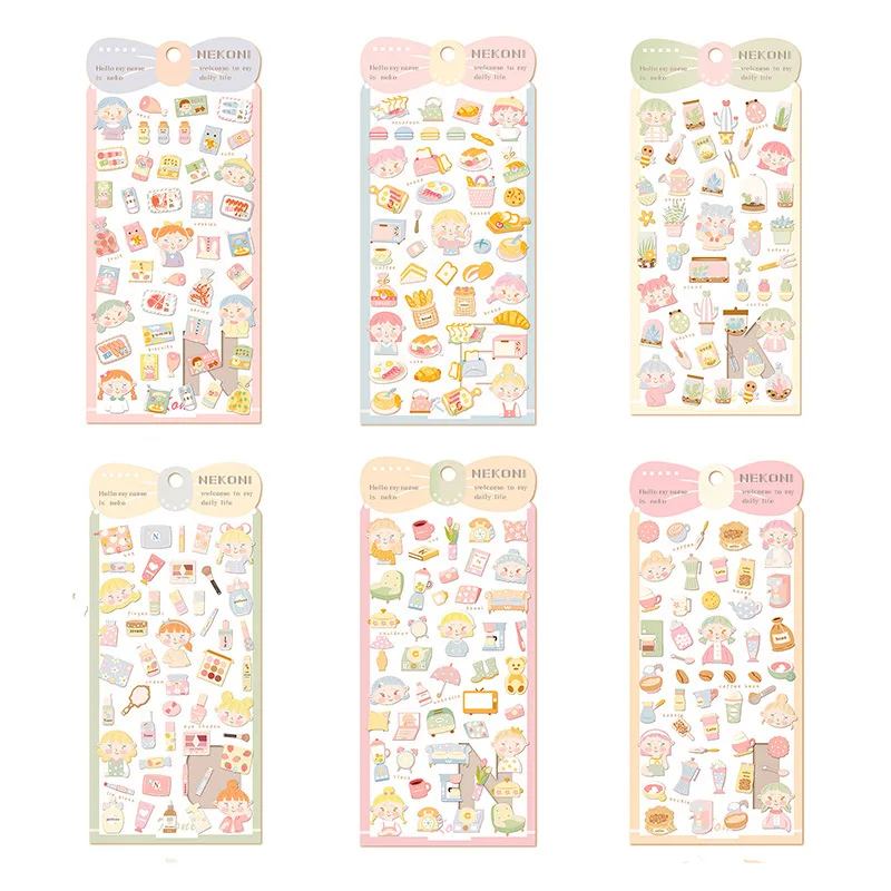 

Girls Cosmetics Bread Food Journal Decorative Stickers Scrapbooking Mobile Phone Stickers Stationery DIY Album Stickers