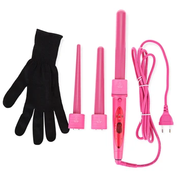 

Professional Curling Wand Interchangeable 3 Parts Clip Iron Hair Curler Set PTC Fast Heating Operational Use