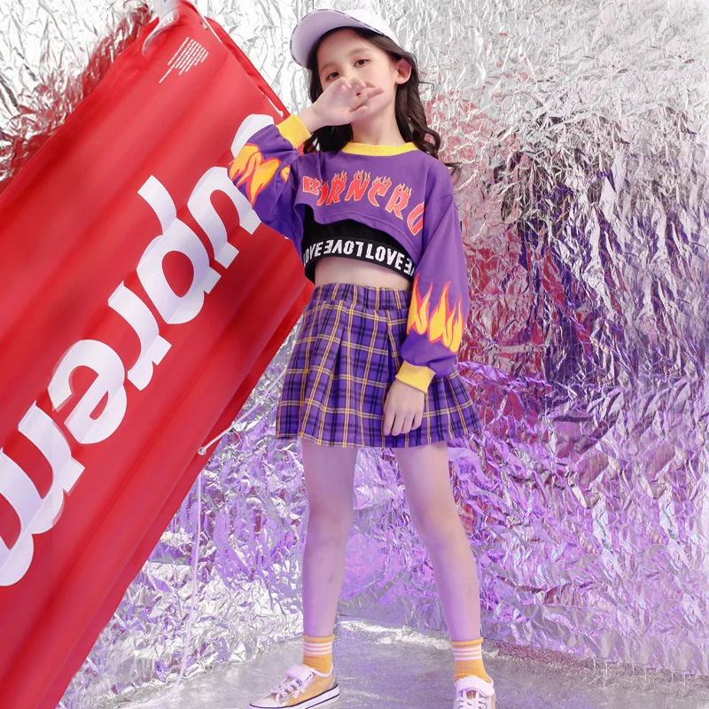 

Girls Jazz Table Performance Clothing Children Navel Hiphop Hip Hop jie wu fu Set Children Exercise Clothing Fashion