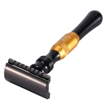 Новинка, 1 Бритва, 10 лезвий, двойной край, бритва, мужская, для бритья, ручная, Классическая, влажная бритва, с металлической ручкой, безопасные бритвы