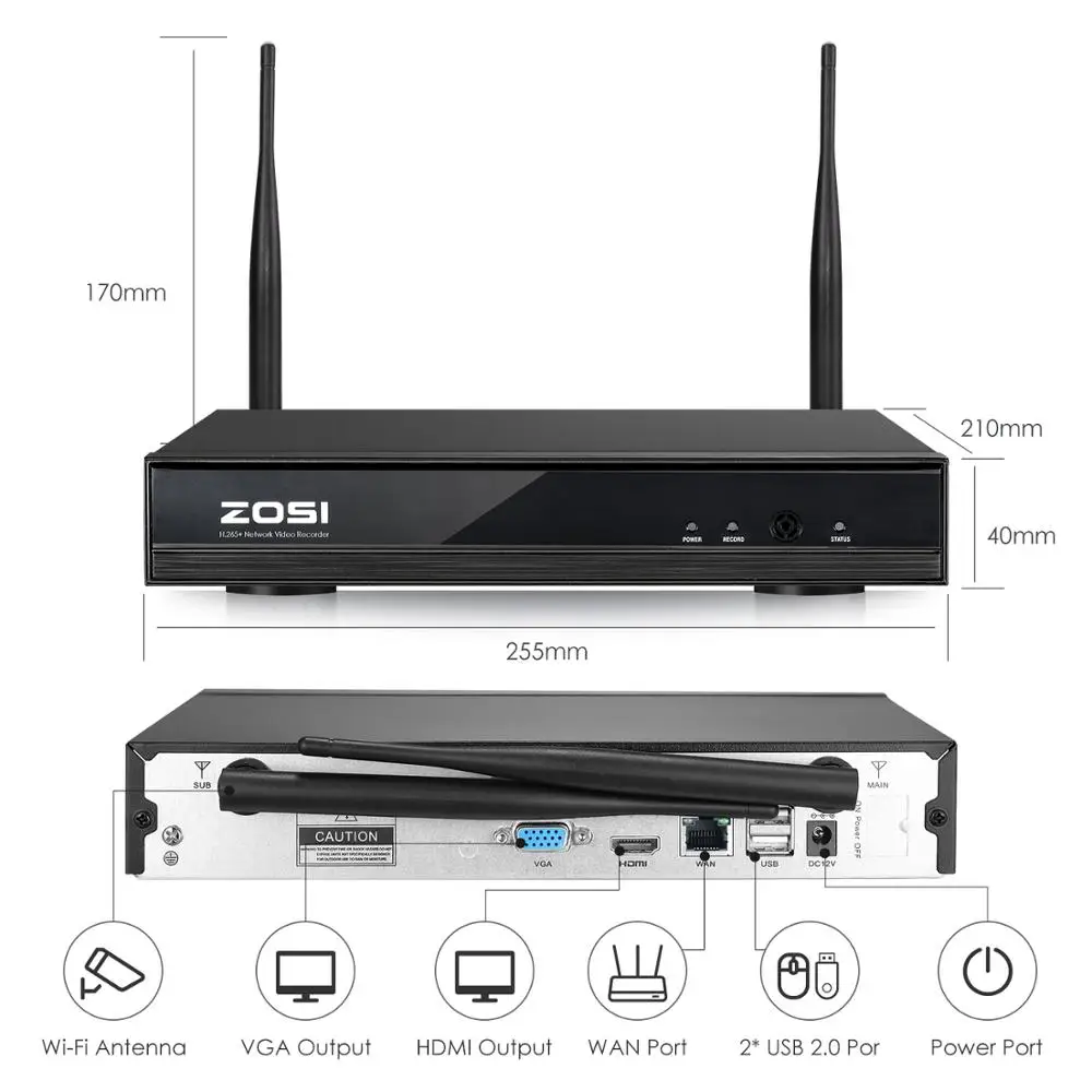  ZOSI 8CH CCTV System Wireless 1080P HD NVR 8PCS 2.0MP IR Outdoor Waterproof P2P Wifi Security Camer - 32855850934