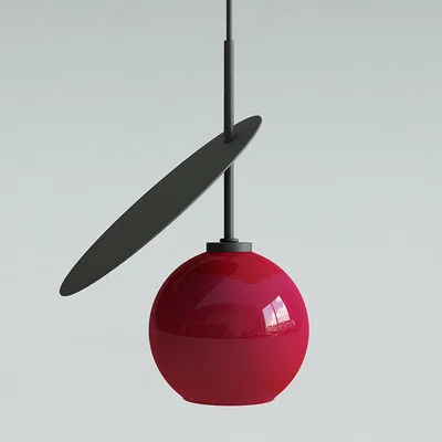 1 Light Black Red Прекрасный вишневый светодиодный подвесной светильник для детской комнаты, подвесной светильник, ресторан для комнаты, Подвесная лампа из красного/белого стекла E27 в сдержанном стиле - Цвет корпуса: 1 Light Black Red