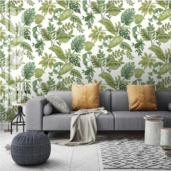 

milofi custom large wallpaper mural abstract hand painted tropical rain forest plant living room bedroom TV background wall