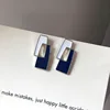 Boucles d'oreilles en émail blanc et noir pour femmes, bijoux à aiguille, Design de personnalité, deux tons, S925 ► Photo 3/6