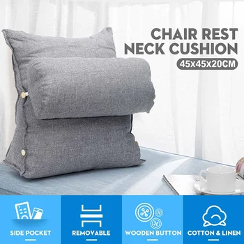 

Triangle Adjustable Sofa Cushion Back Pillow Smoky Gray Bed Backrest Office Chair Pillow Waist Lumbar Support Lounger New