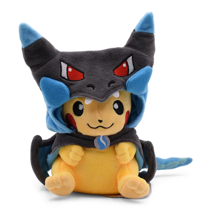 25cm Cartoon Pikachu Cosplay Charizard Plush Toys Anime Peluche Stuffed Baby Dolls Gift For Kids Free Shipping - Цвет: smile
