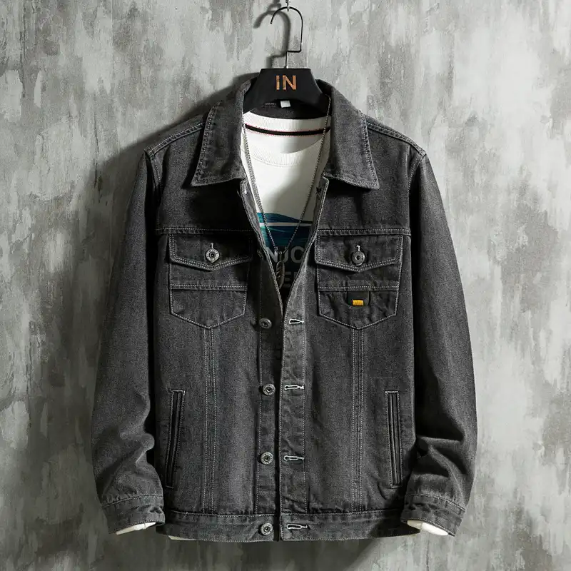 dark gray jean jacket