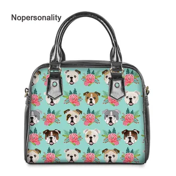 

Nopersonality Cute Bull Dog Print Tote Bag for Women Large Capacity Shoulder Handbag Lady's Stylish Zipper Messenger Bag Female