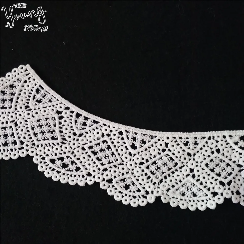 Lace Accessories Fashion White Hollow out Lace Neckline Fabric Embroidery Applique Sewing DIY