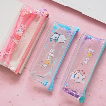 

1Pcs Kawaii Pencil Case Rabbit white oil Gift Estuches School Pencil Box Pencilcase Pencil Bag School Supplies Stationery