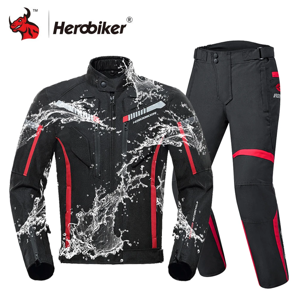 HEROBIKER Men Motorcycle Jacket Waterproof Moto Jacket Motorcycle Windproof Motorbike Riding Moto Jacket With Remove Linner